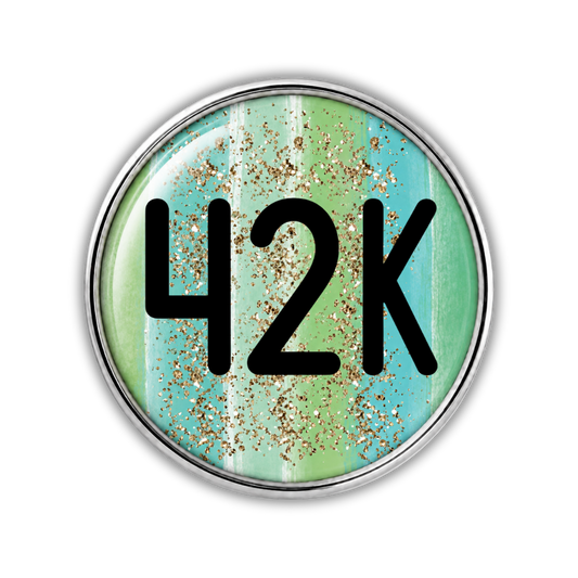 42K Gold Sparkle Running Distance Charm