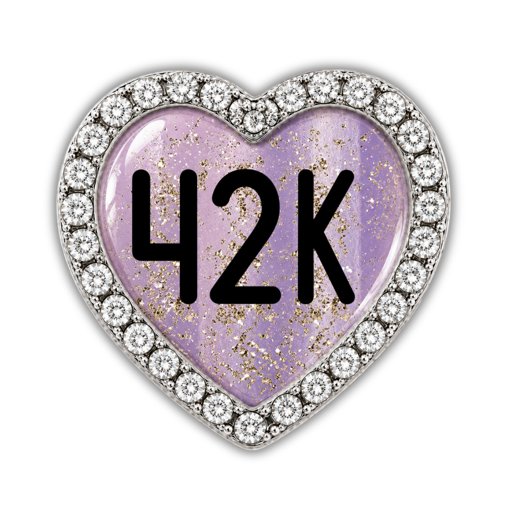 42K Gold Sparkle Running Distance Charm