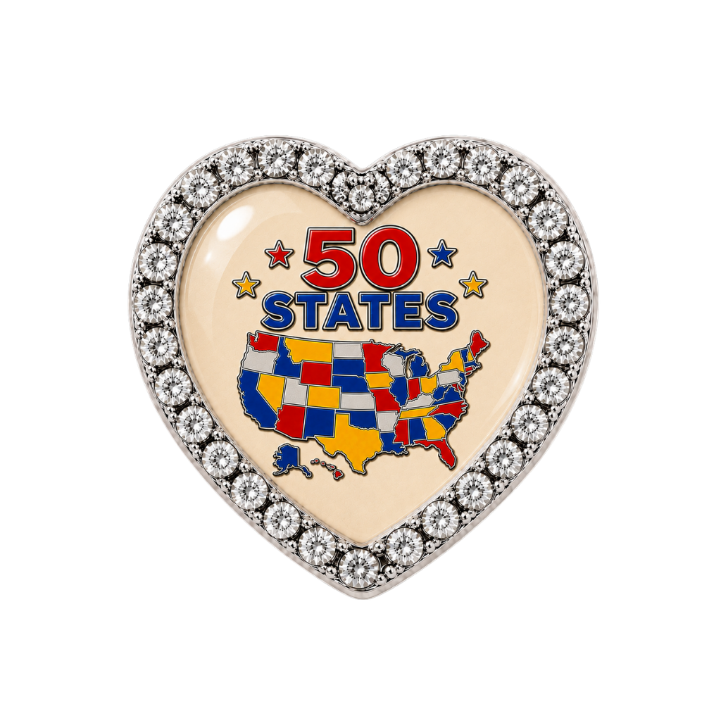 50 States Runner USA Map Shoelace Charm