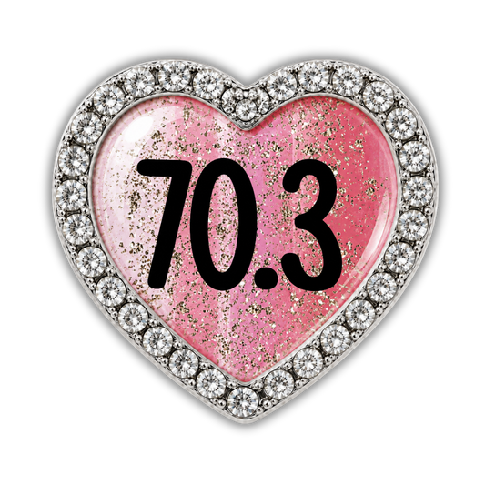70.3 Blue Gold Sparkle Running Distance Charm
