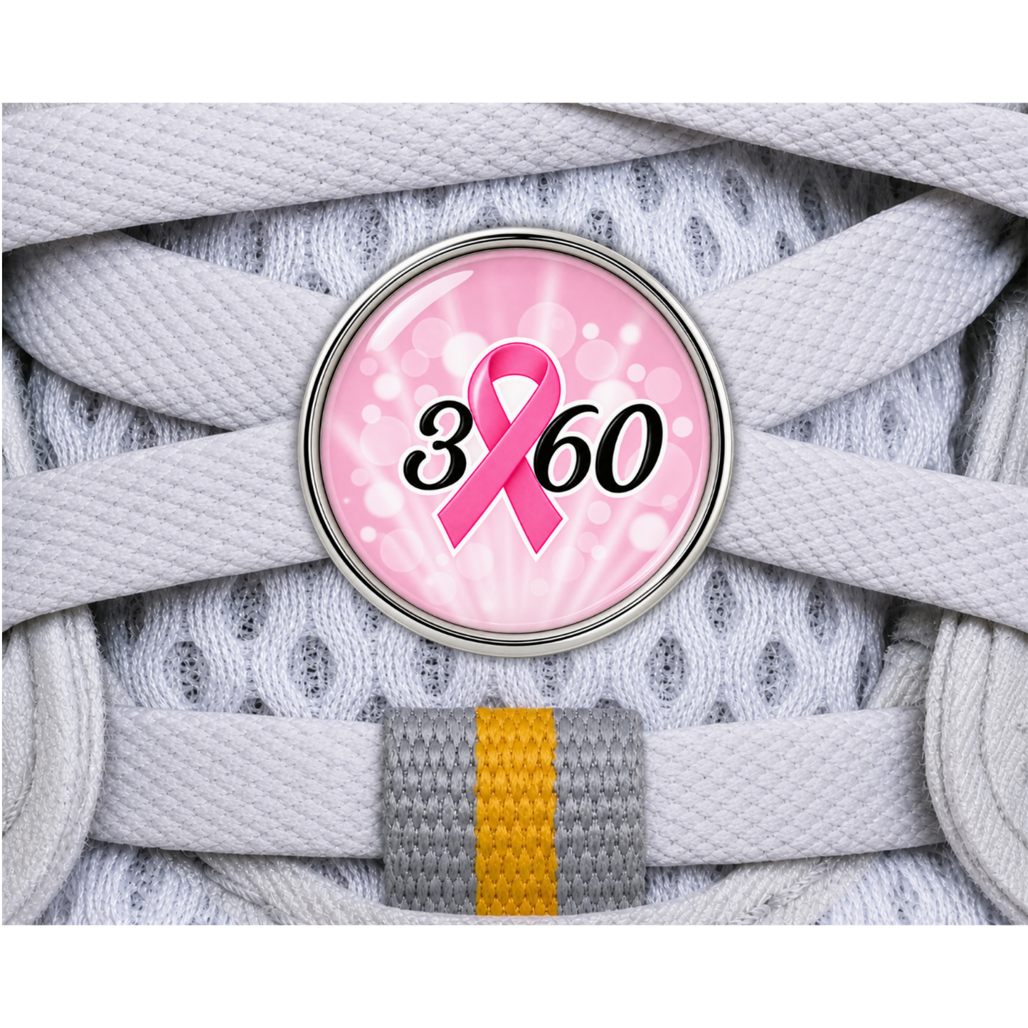 3 for 60 Pink Ribbon Breast Cancer Awareness Shoe Charm