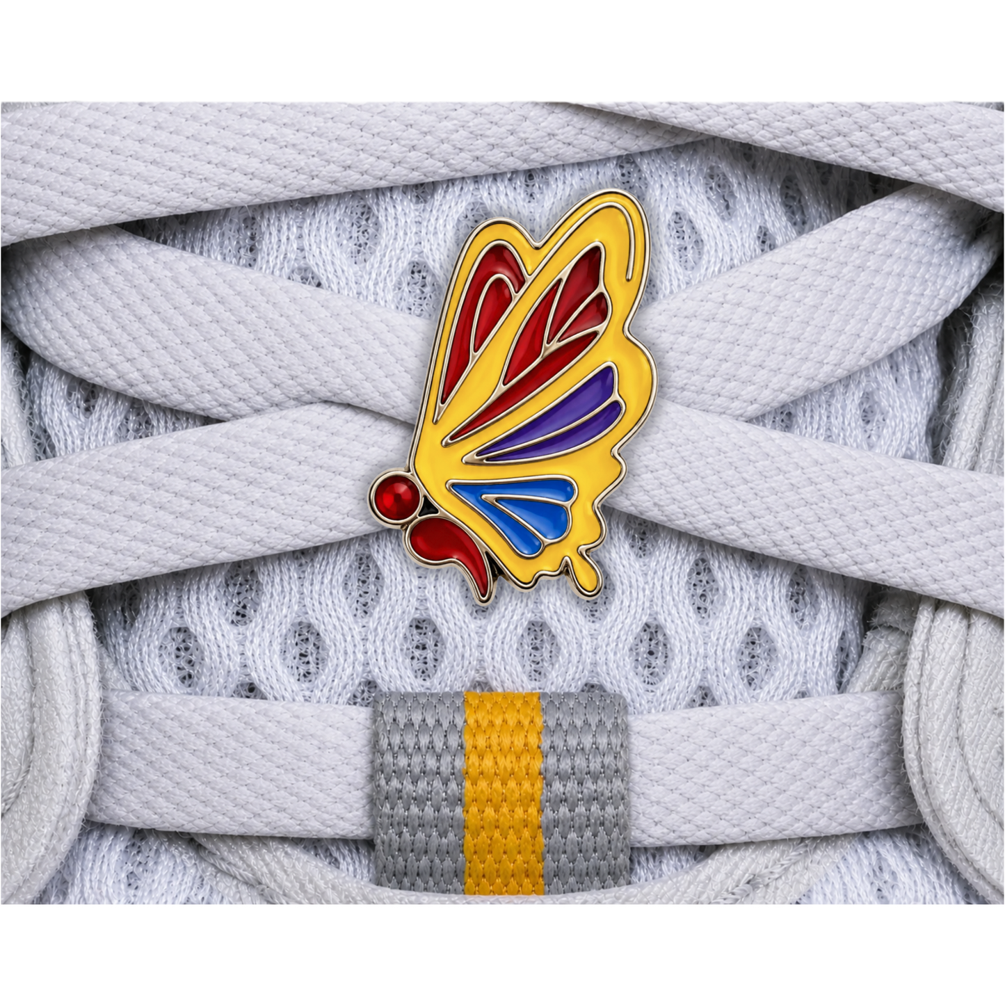 Semi-Colon Butterfly Shoe Charm - Tennessee Sunshine Yellow