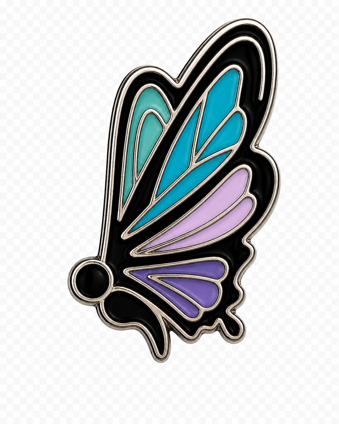 Semi-Colon Butterfly Shoe Charm - in cool toned pastels