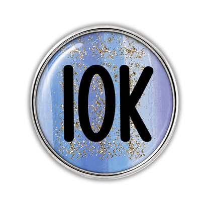 10K Blue Gold Sparkle Running Distance Charm