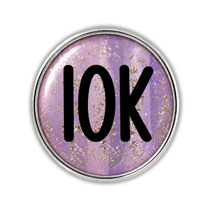10K Blue Gold Sparkle Running Distance Charm