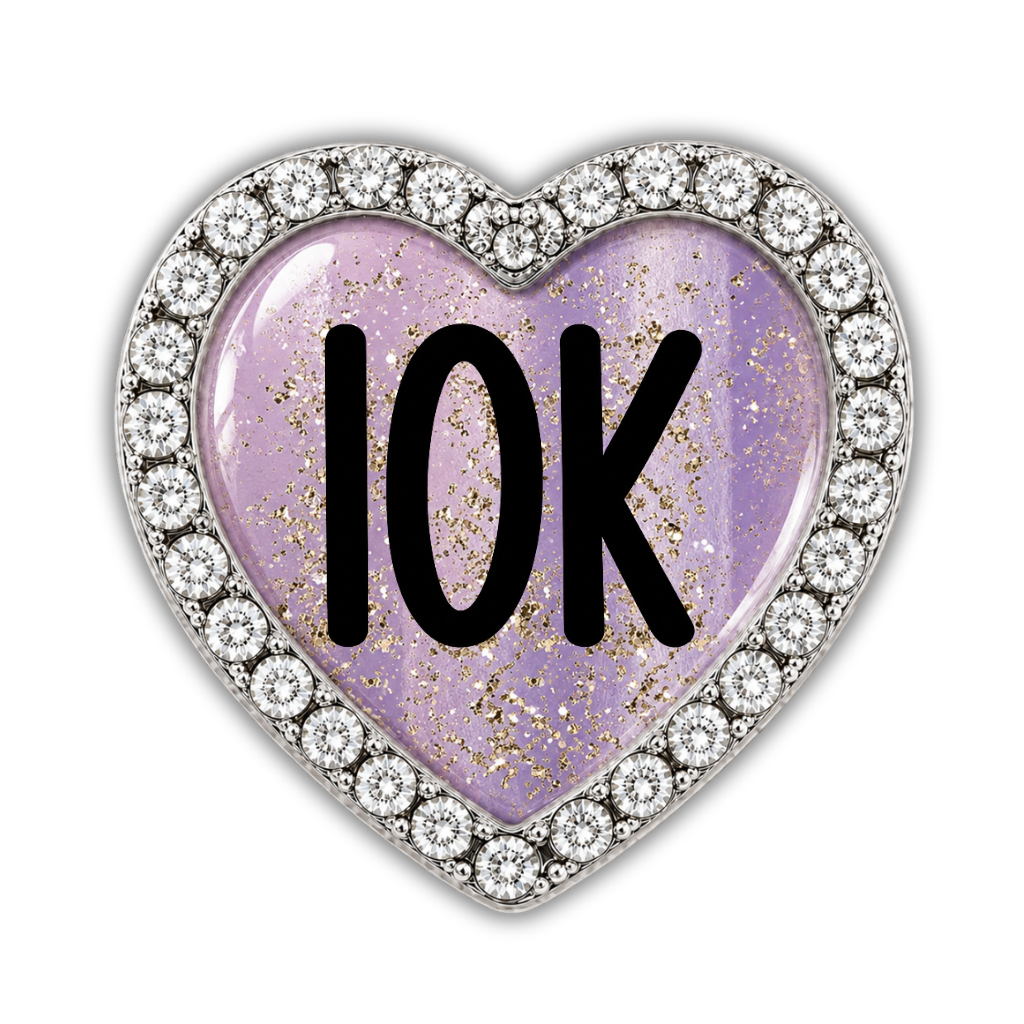 10K Blue Gold Sparkle Running Distance Charm