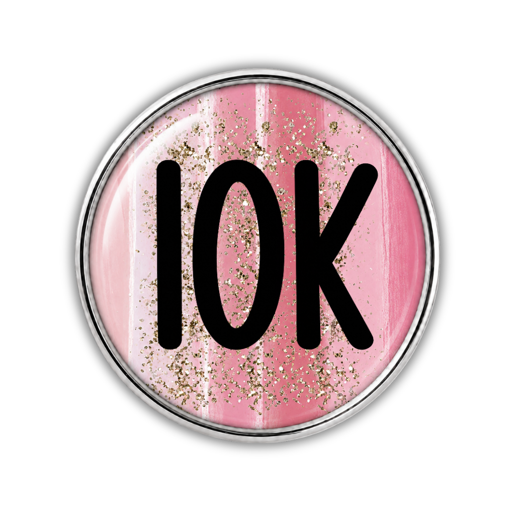 10K Blue Gold Sparkle Running Distance Charm