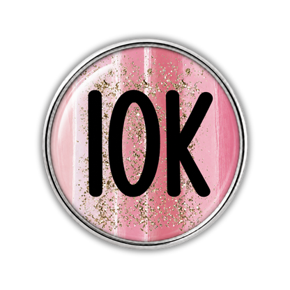 10K Blue Gold Sparkle Running Distance Charm