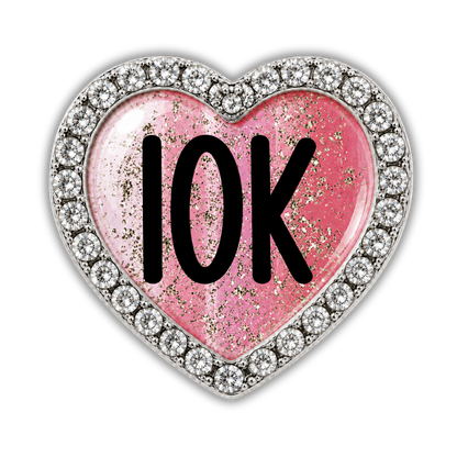 10K Blue Gold Sparkle Running Distance Charm