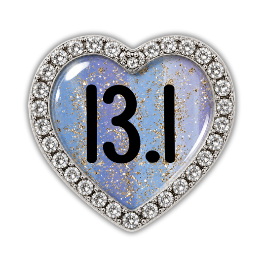 13.1 Blue Gold Sparkle Running Distance Charm