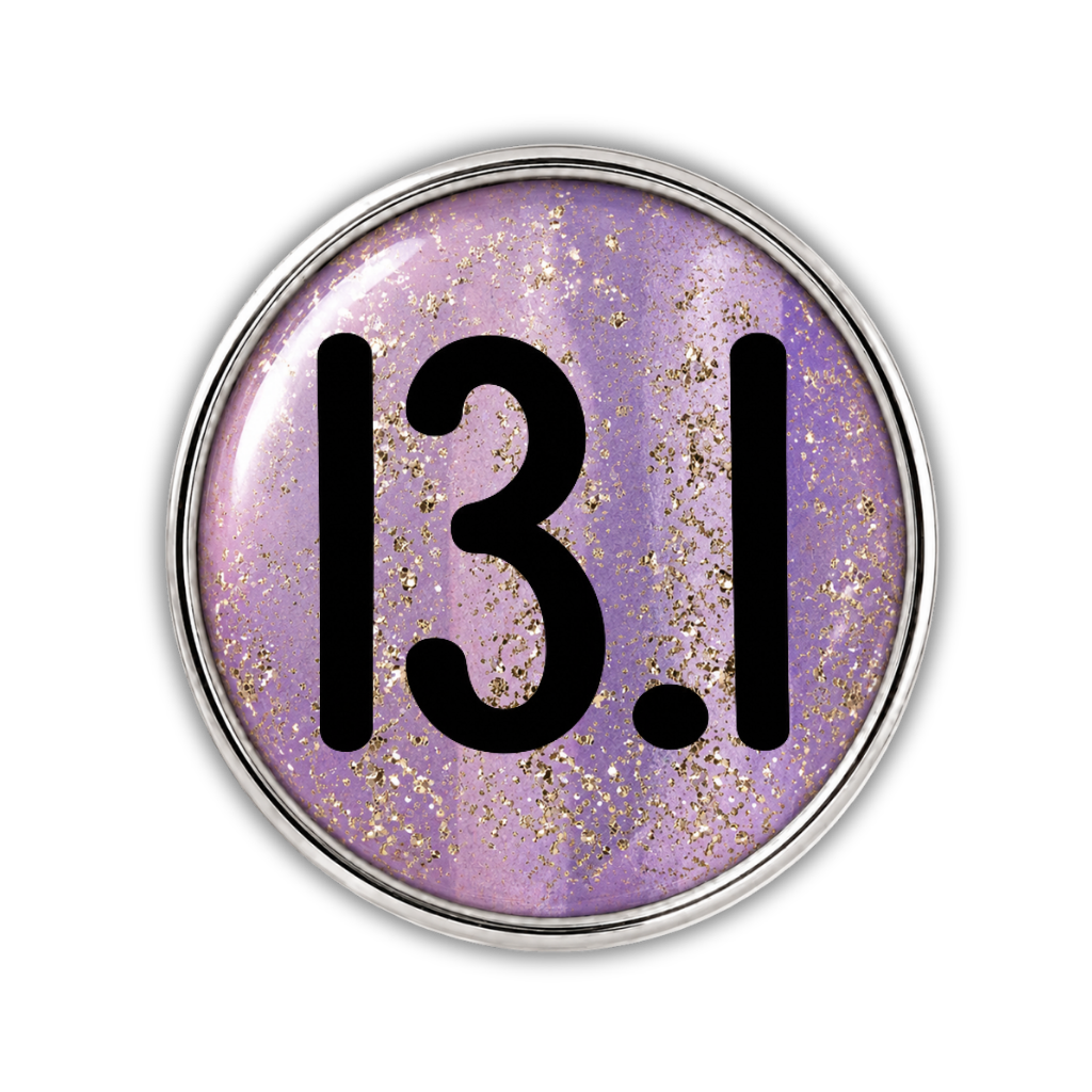 13.1 Blue Gold Sparkle Running Distance Charm