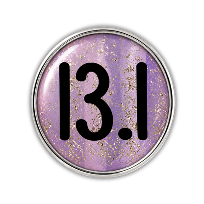 13.1 Blue Gold Sparkle Running Distance Charm