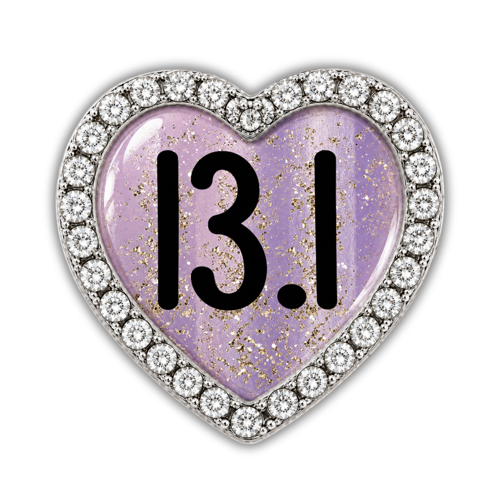 13.1 Blue Gold Sparkle Running Distance Charm