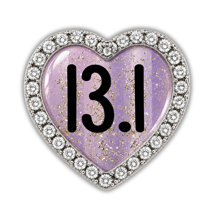 13.1 Blue Gold Sparkle Running Distance Charm