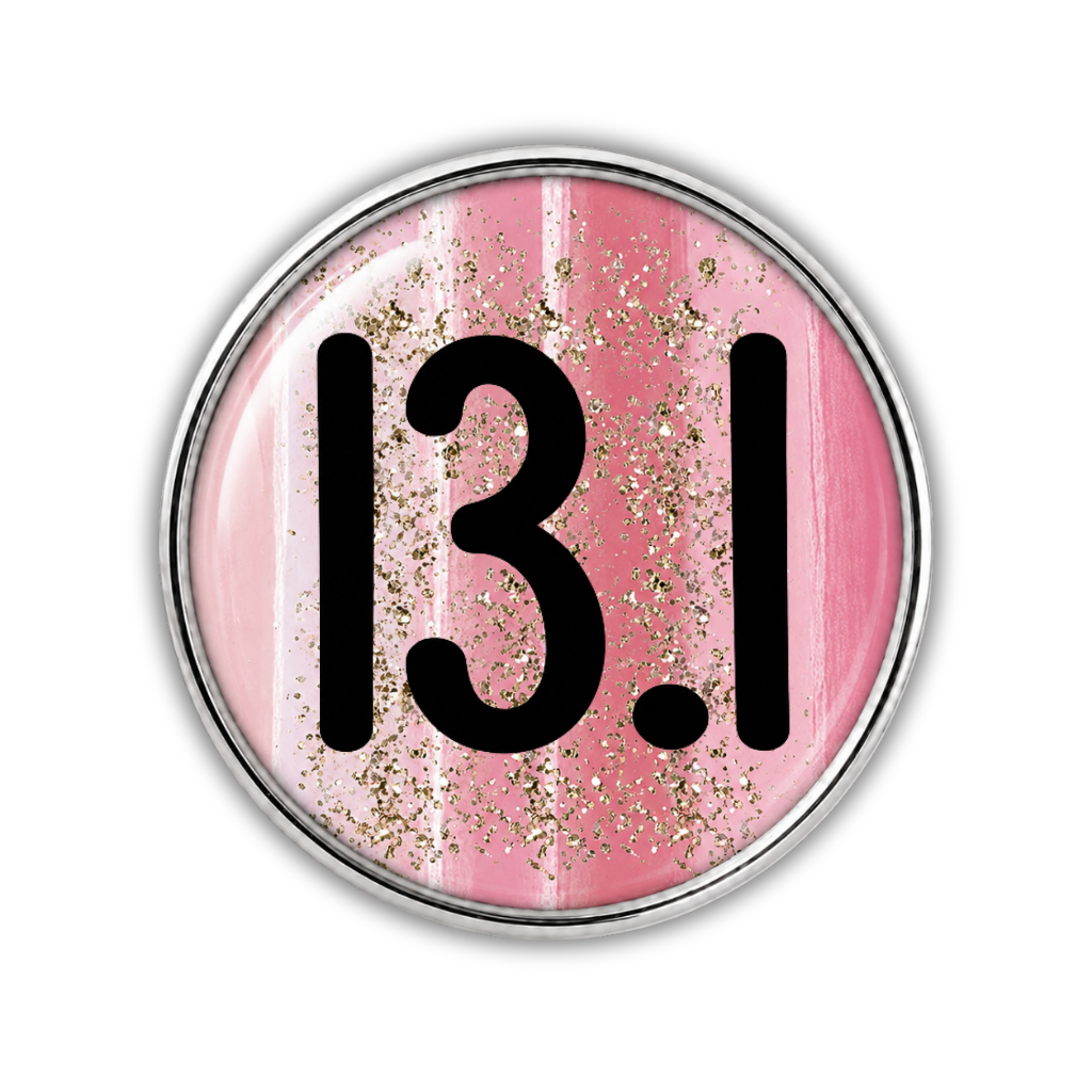 13.1 Blue Gold Sparkle Running Distance Charm