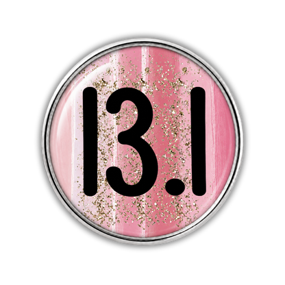 13.1 Blue Gold Sparkle Running Distance Charm