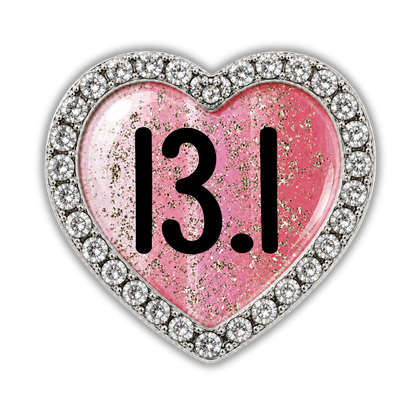 13.1 Blue Gold Sparkle Running Distance Charm