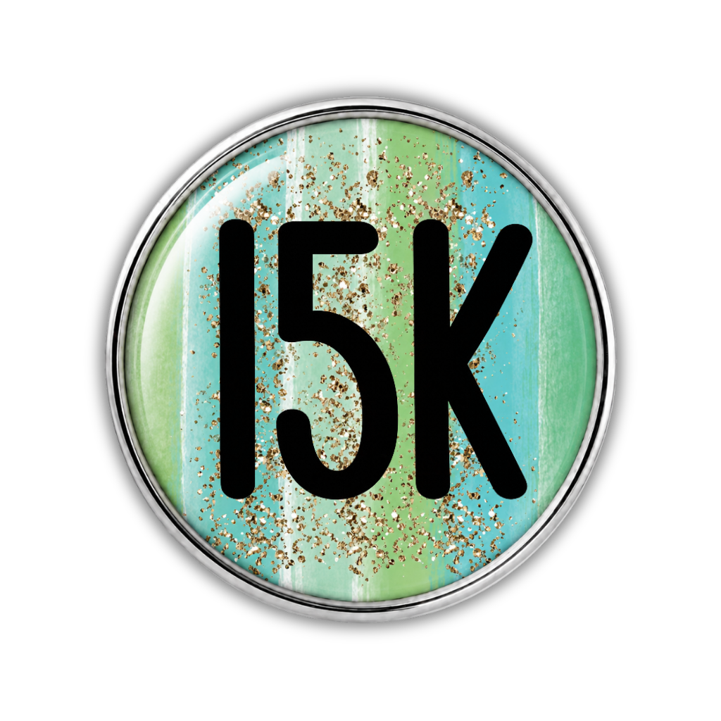 15k Blue Gold Sparkle Running Distance Charm