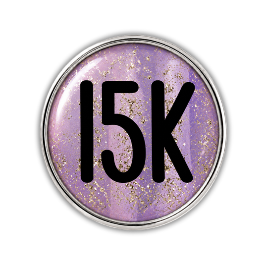 15k Blue Gold Sparkle Running Distance Charm