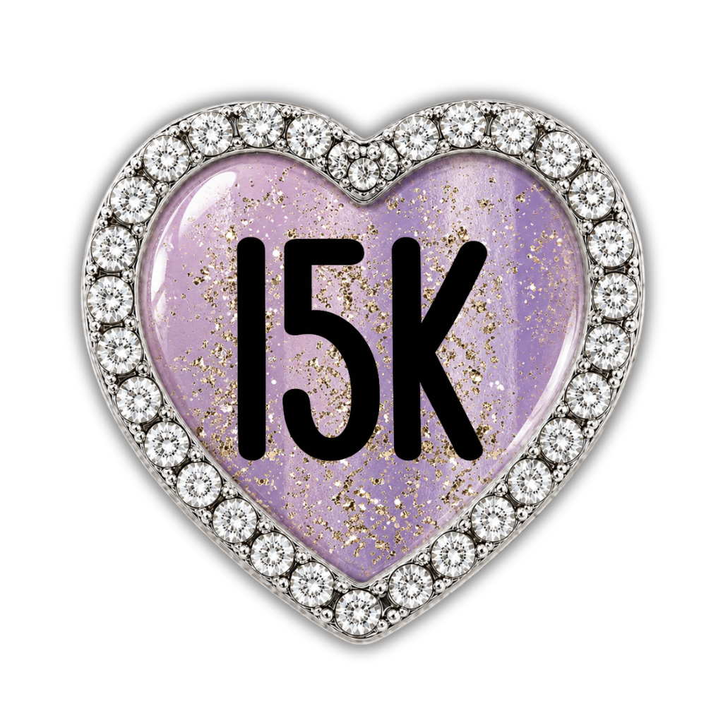 15k Blue Gold Sparkle Running Distance Charm