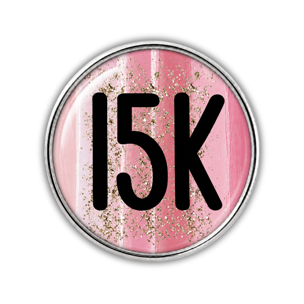 15k Blue Gold Sparkle Running Distance Charm