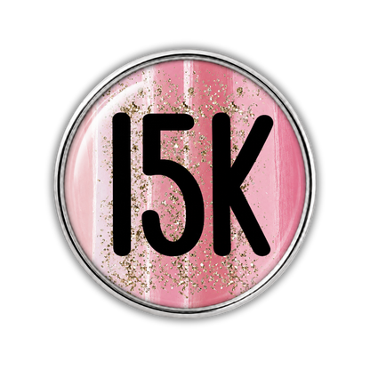 15k Blue Gold Sparkle Running Distance Charm