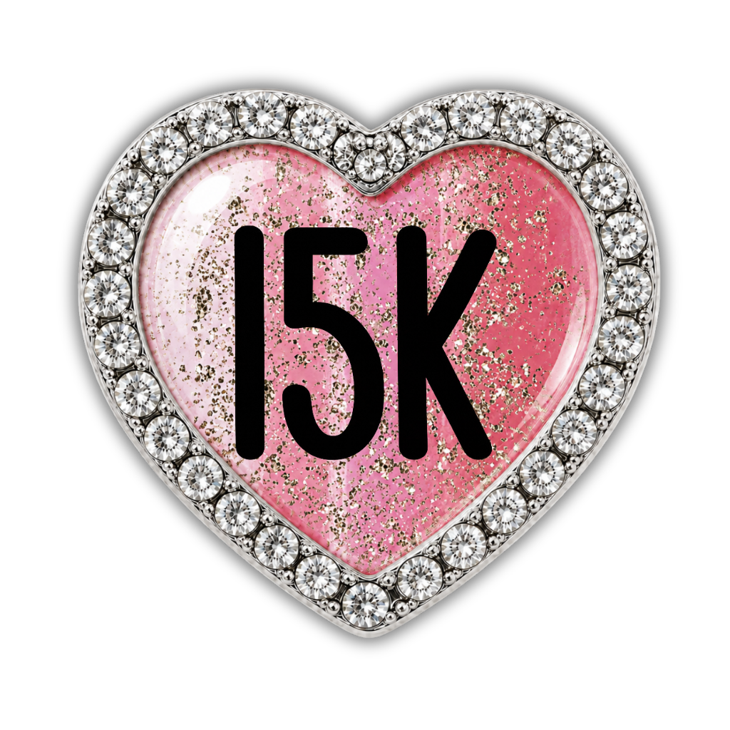 15k Blue Gold Sparkle Running Distance Charm