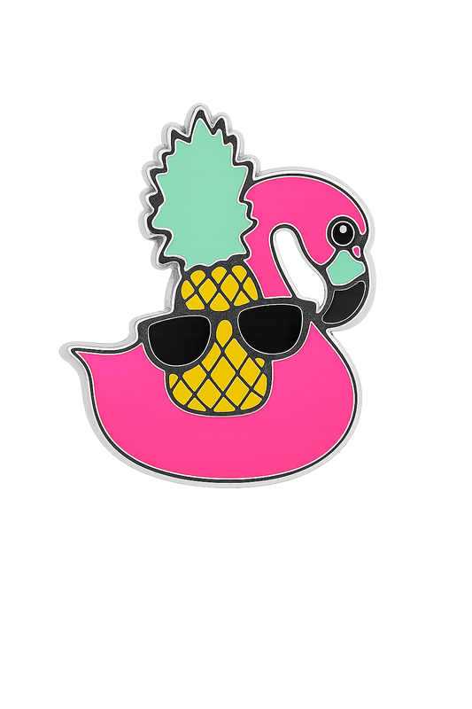 TropiCool Vibes – Flamingo Floatie & Pineapple Sneaker Charm