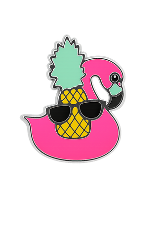 TropiCool Vibes – Flamingo Floatie & Pineapple Sneaker Charm