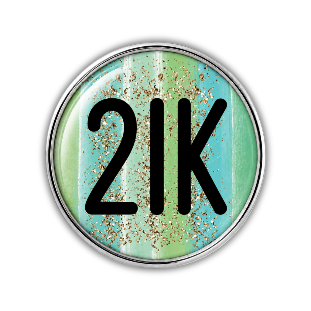 21K Gold Sparkle Running Distance Charm