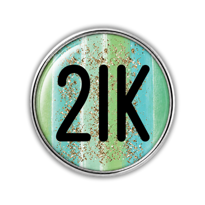 21K Gold Sparkle Running Distance Charm