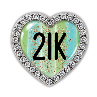 21K Gold Sparkle Running Distance Charm