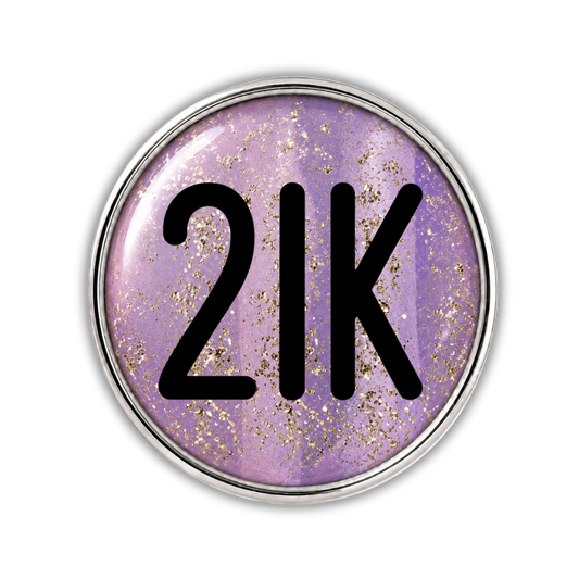 21K Gold Sparkle Running Distance Charm
