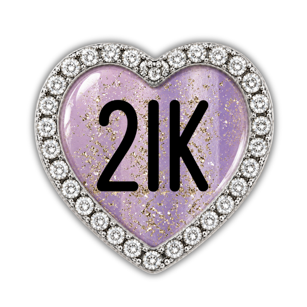 21K Gold Sparkle Running Distance Charm