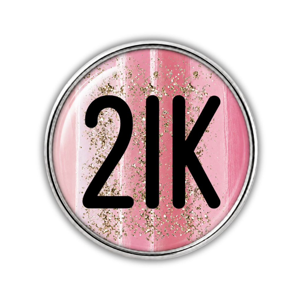 21K Gold Sparkle Running Distance Charm