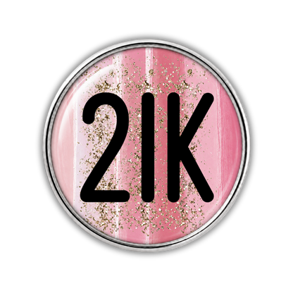 21K Gold Sparkle Running Distance Charm