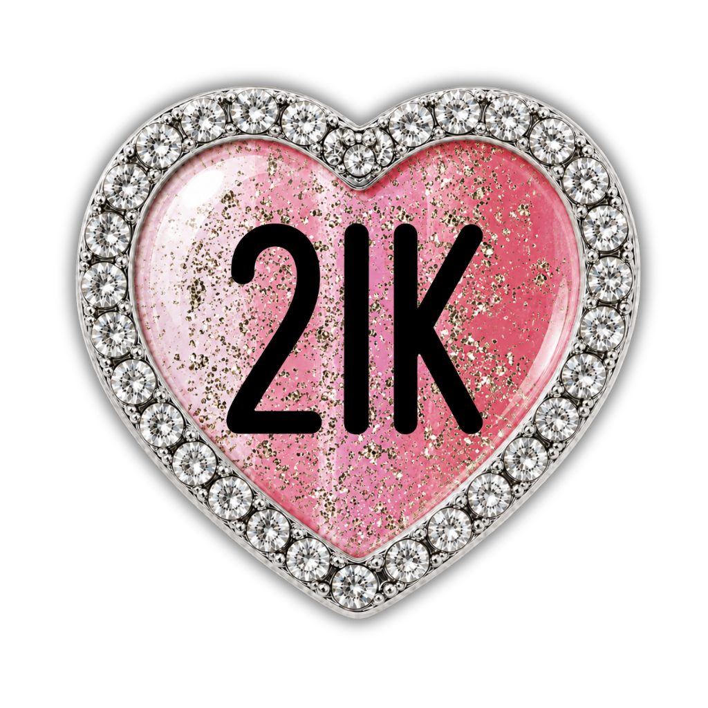 21K Gold Sparkle Running Distance Charm