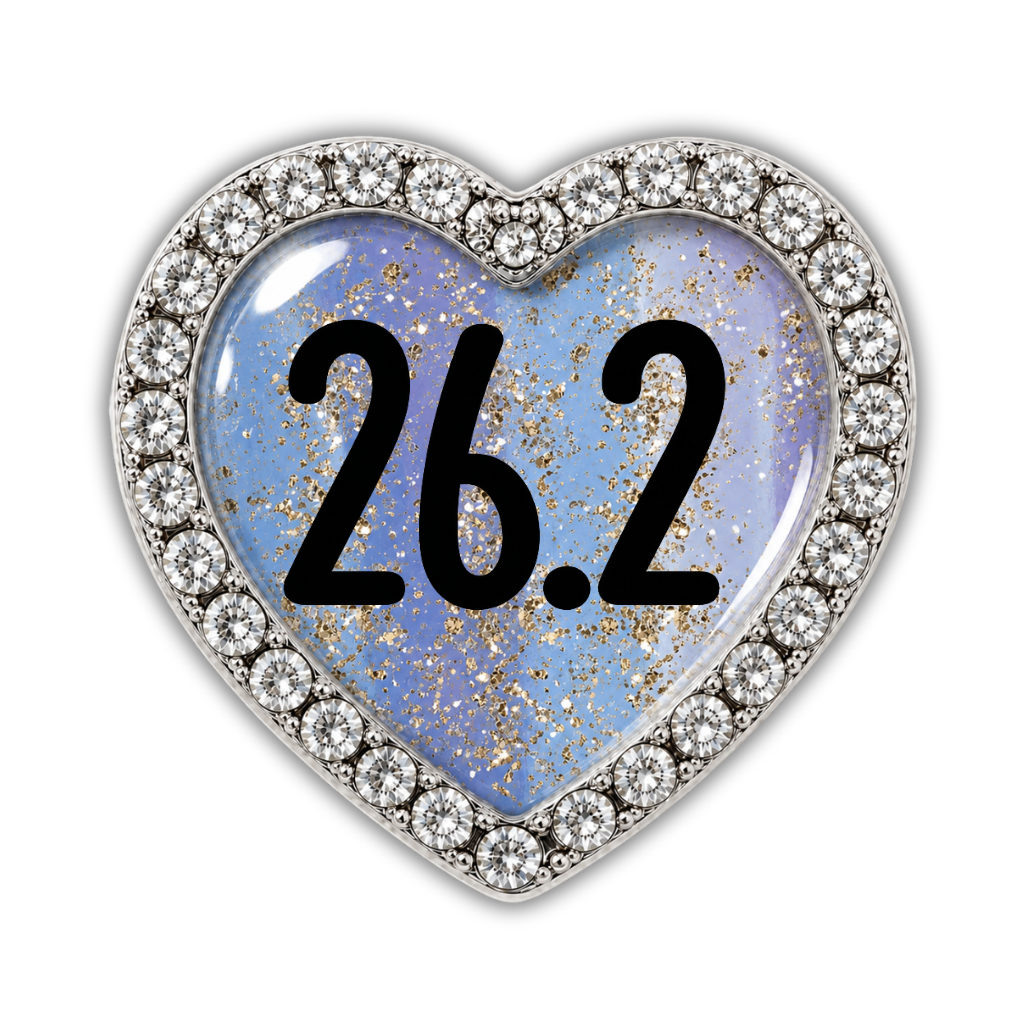 26.2 Blue Gold Sparkle Running Distance Charm