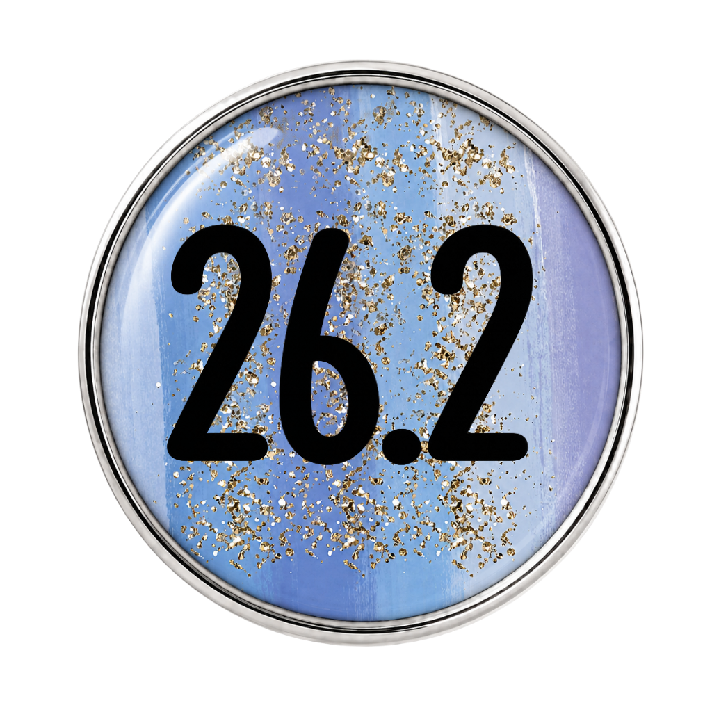 26.2 Blue Gold Sparkle Running Distance Charm
