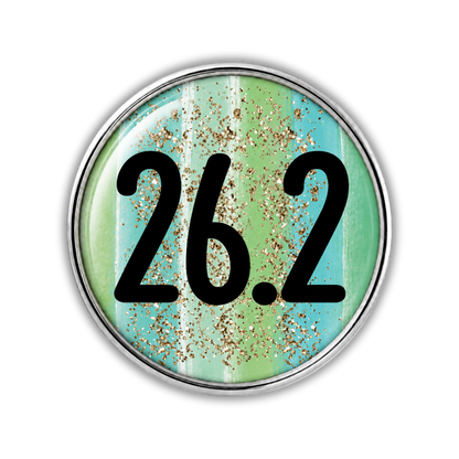 26.2 Blue Gold Sparkle Running Distance Charm