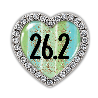 26.2 Blue Gold Sparkle Running Distance Charm