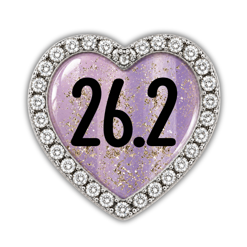 26.2 Blue Gold Sparkle Running Distance Charm