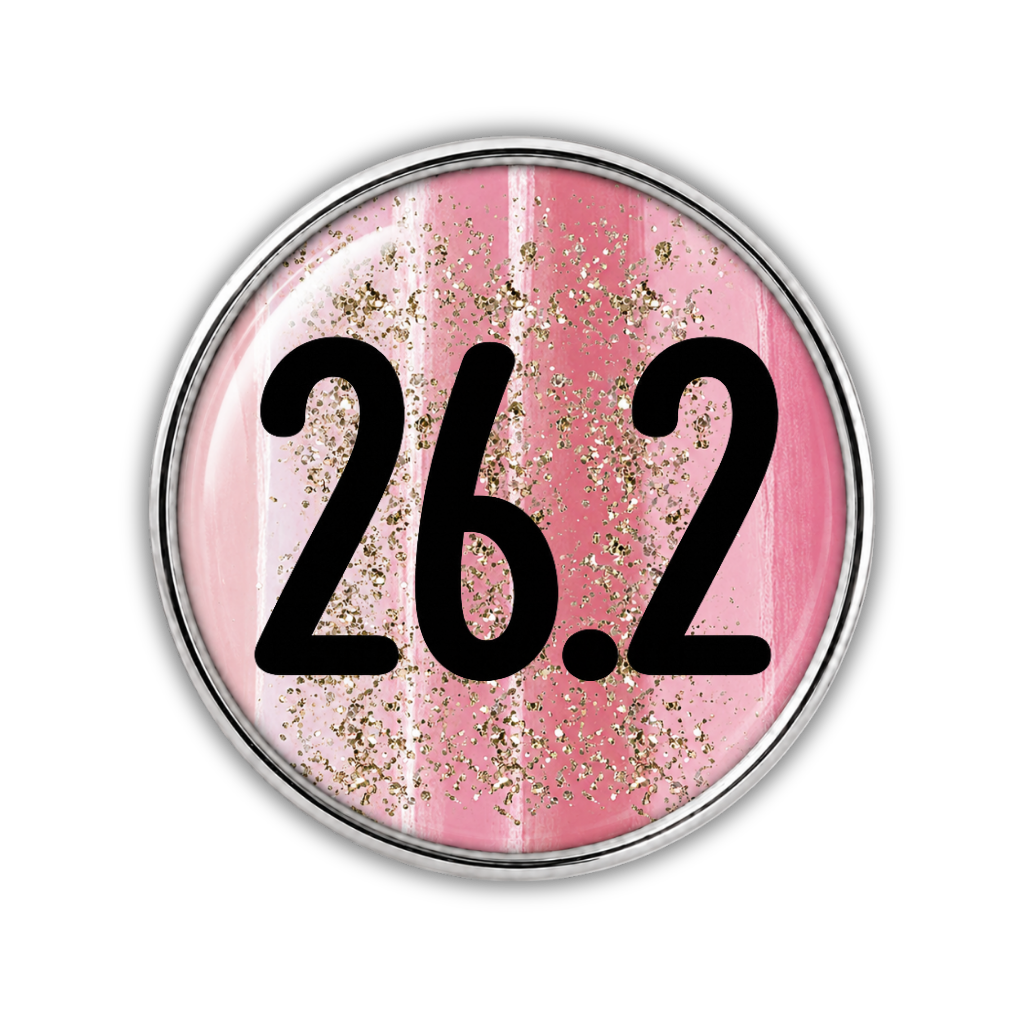 26.2 Blue Gold Sparkle Running Distance Charm