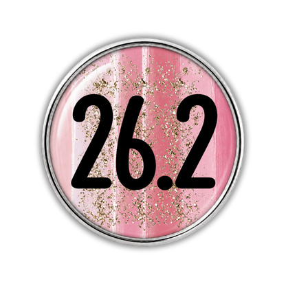 26.2 Blue Gold Sparkle Running Distance Charm
