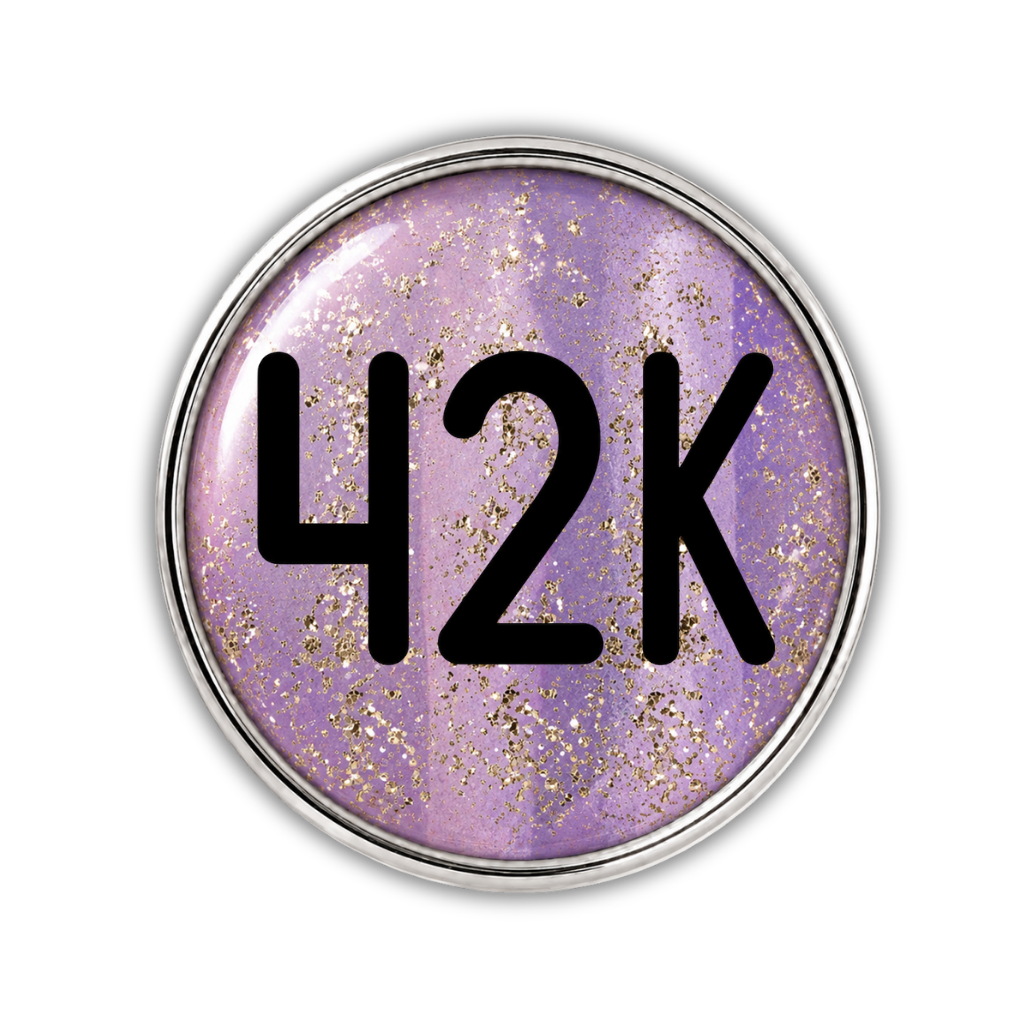 42K Gold Sparkle Running Distance Charm