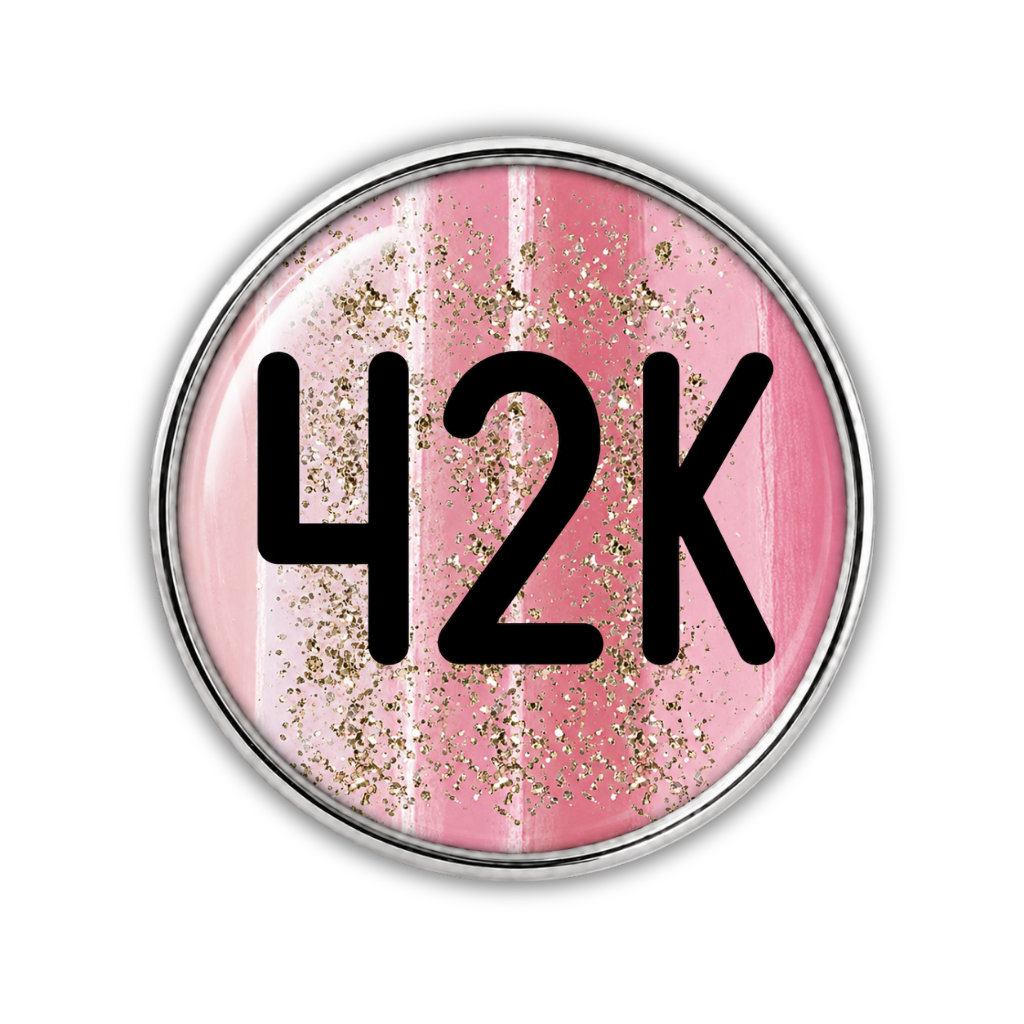 42K Gold Sparkle Running Distance Charm