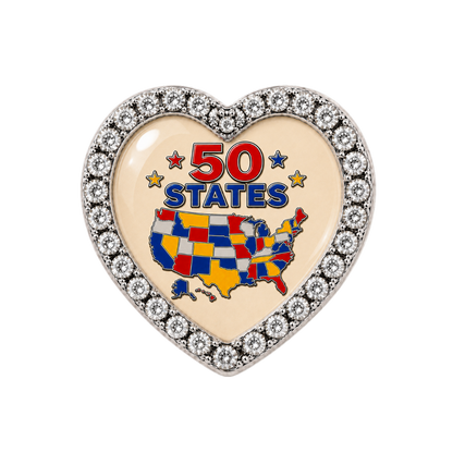 50 States Runner USA Map Shoelace Charm