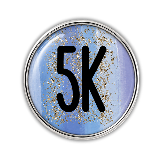 5K Gold Sparkle Running Distance Sneaker Charm