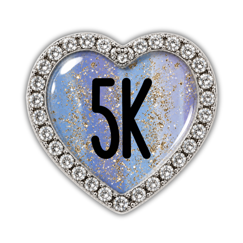 5K Gold Sparkle Running Distance Sneaker Charm