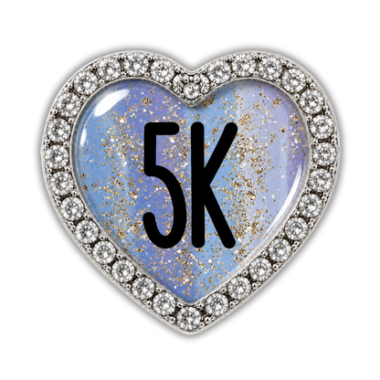 5K Gold Sparkle Running Distance Sneaker Charm